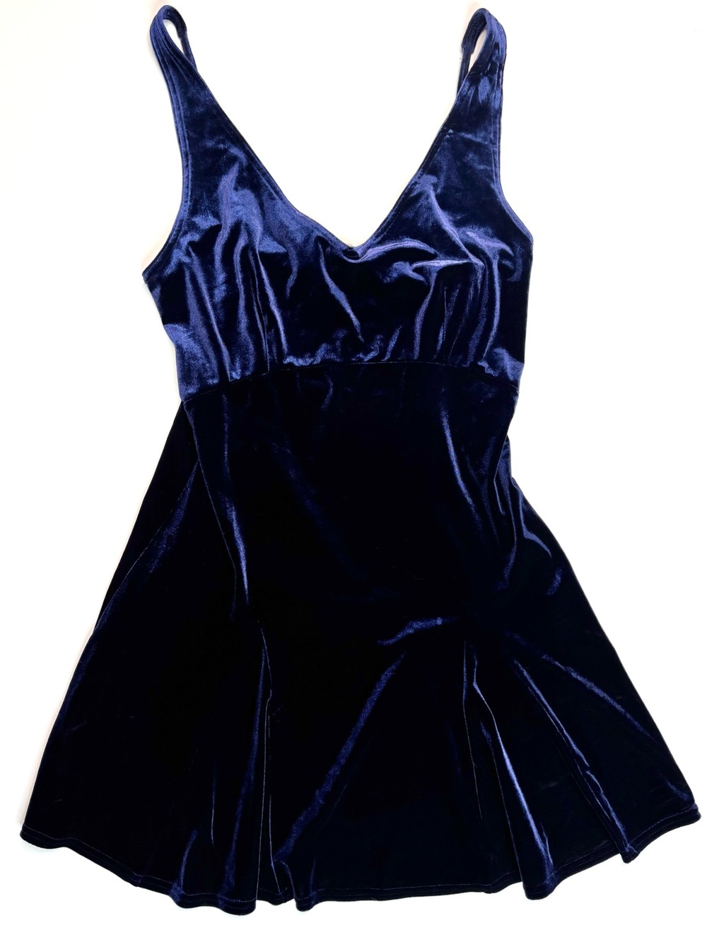 Victoria's Secret Blue Velvet‎ Babydoll Skater V-neck Dress Nightie - Medium